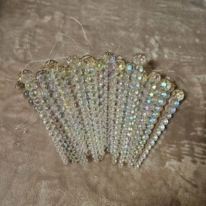 Lot of 29 Vintage IRRIDESCENT RAINBOW Icicle Ornament